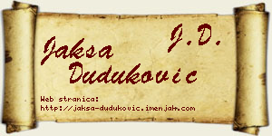 Jakša Duduković vizit kartica